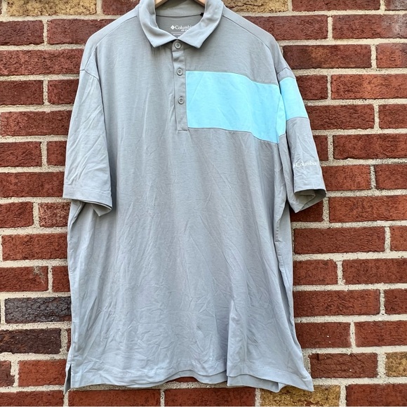 Columbia Golf Omni-Wick Polo Men’s Size 2XL Blue Gray Short Sleeve Shirt - Picture 1 of 7